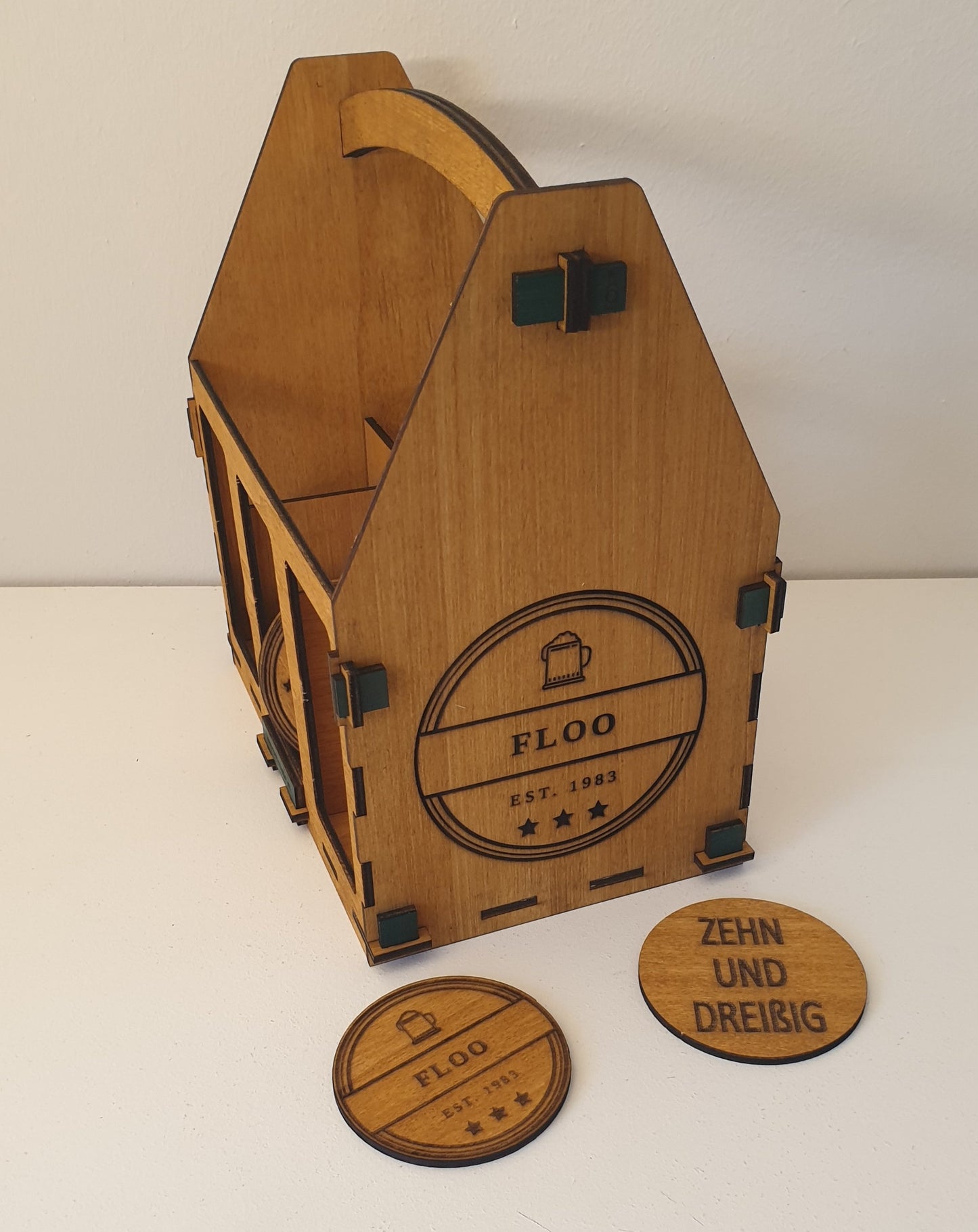 40er Geburtstags Tragerl mit Bierdeckel & -öffner